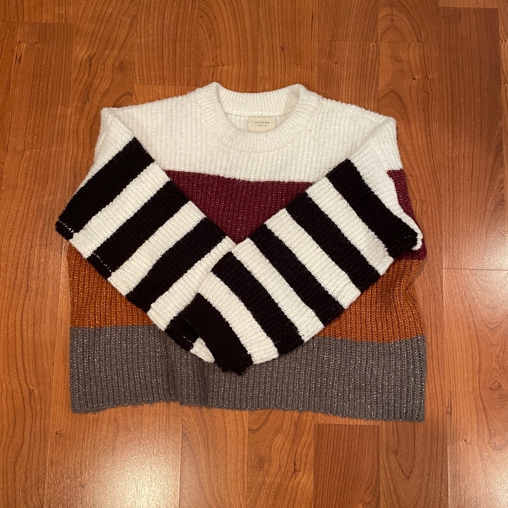 yarn striped sweater
